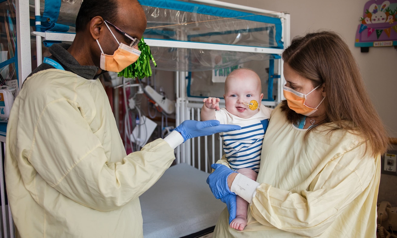Kiran Musunru, MD, PhD, MPH, ML, MRA, (left) and Rebecca Ahrens-Nicklas, MD, PhD, (right) led the group of researchers from CHOP and Penn who developed a personalized treatment for baby KJ.